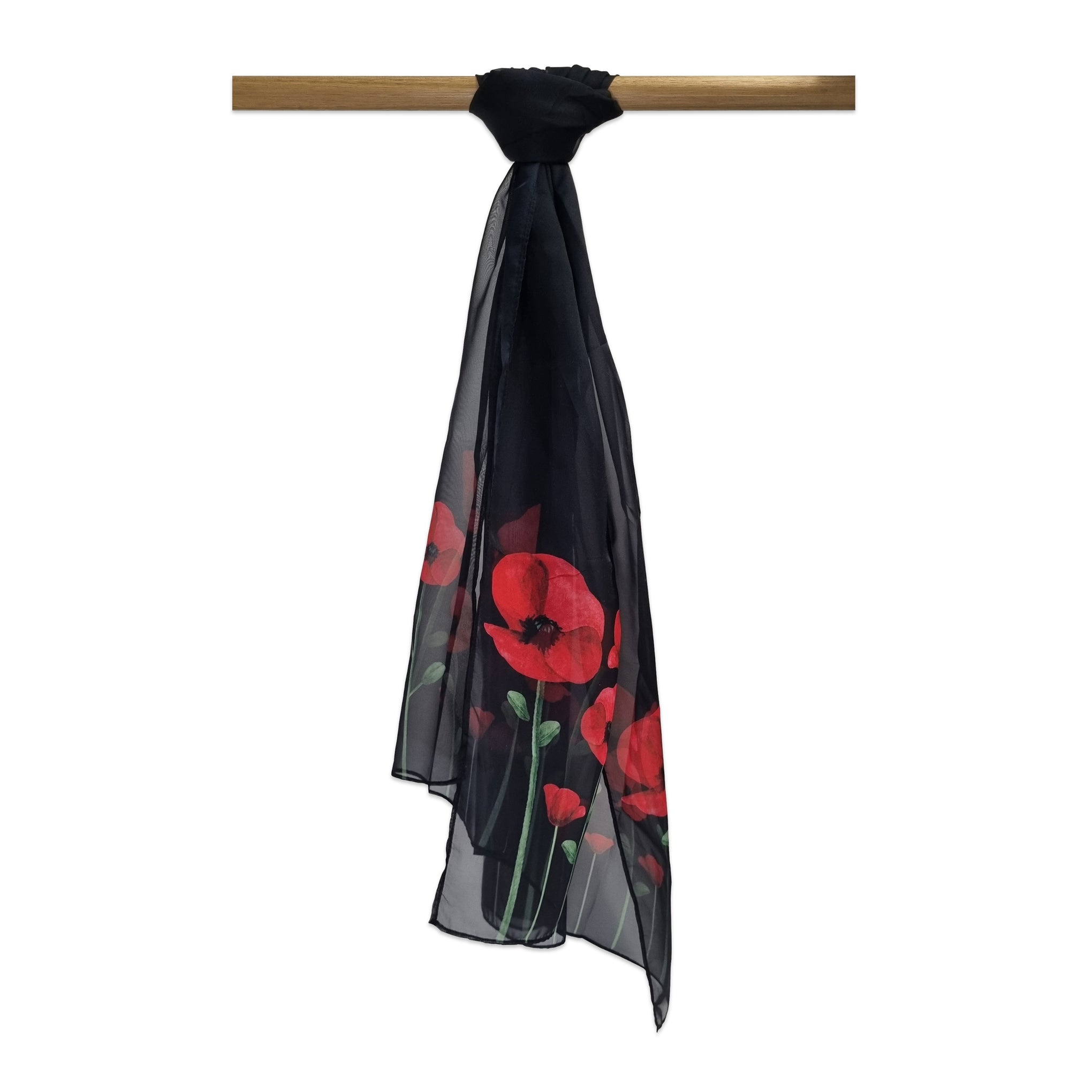 Chiffon Poppy Scarf - Black