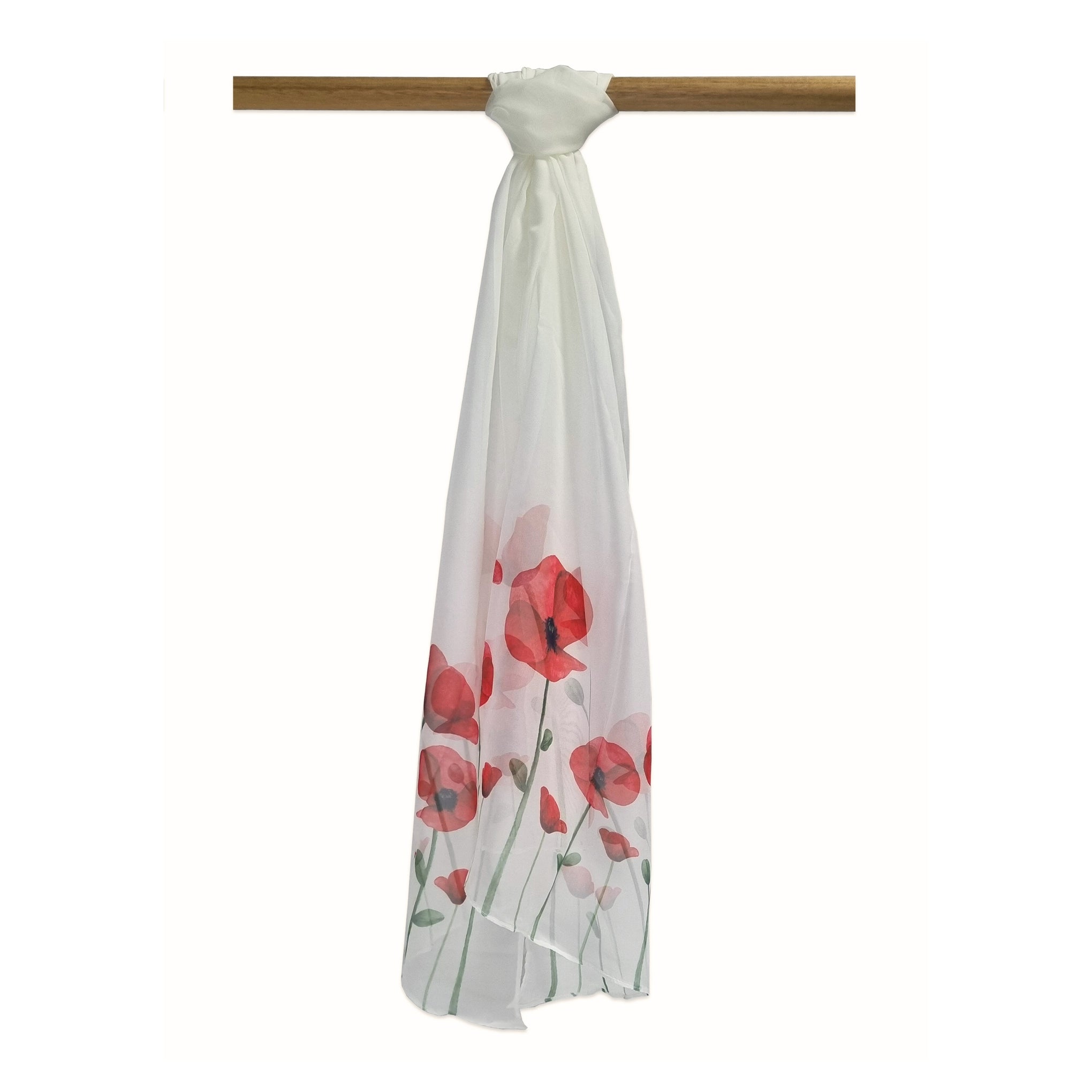 Chiffon Poppy Scarf - White