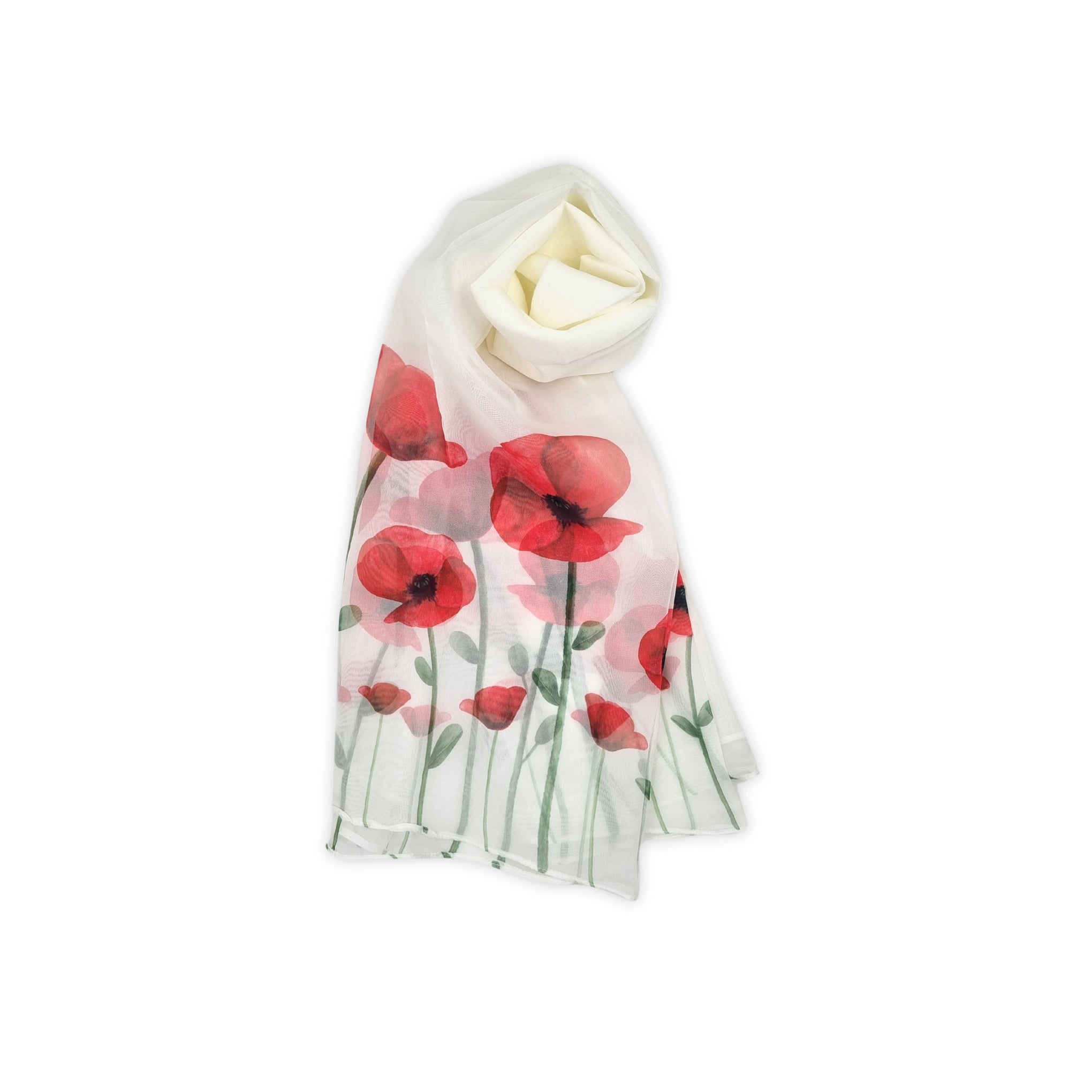 Chiffon Poppy Scarf - White