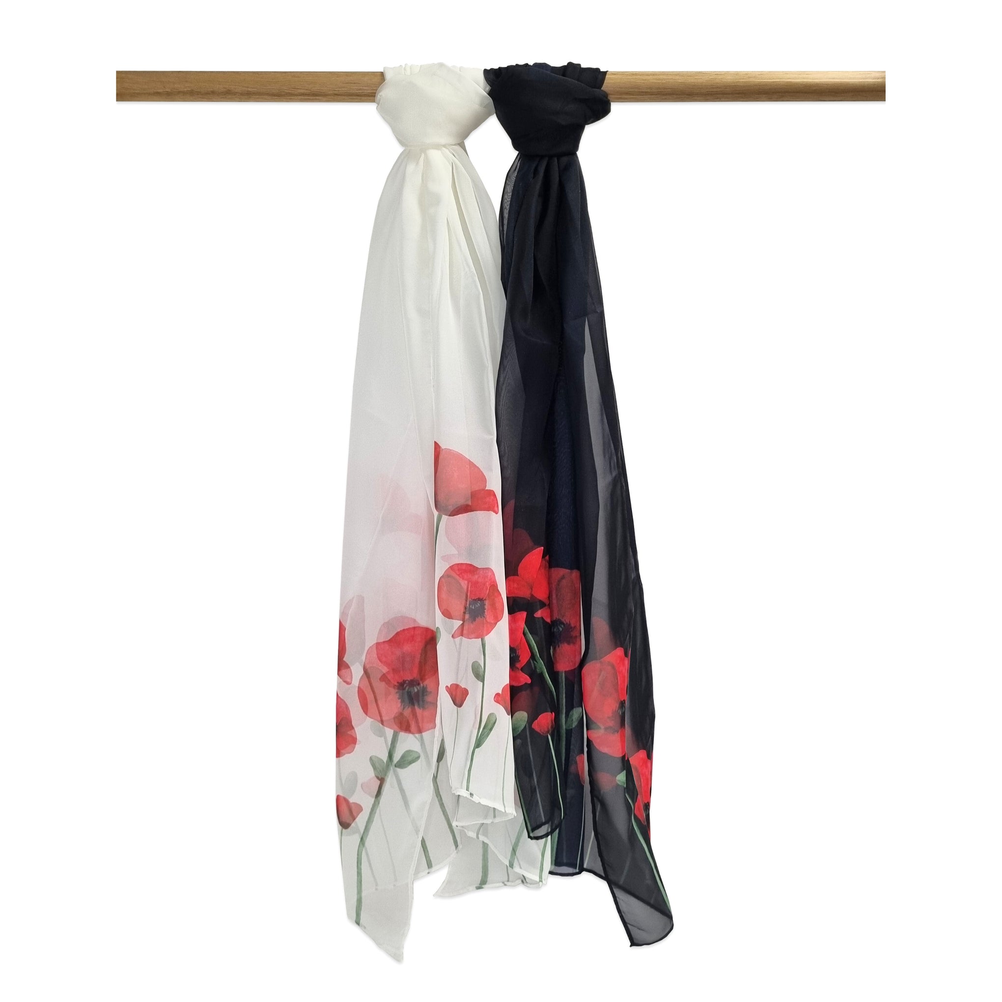 Chiffon Poppy Scarf - Black