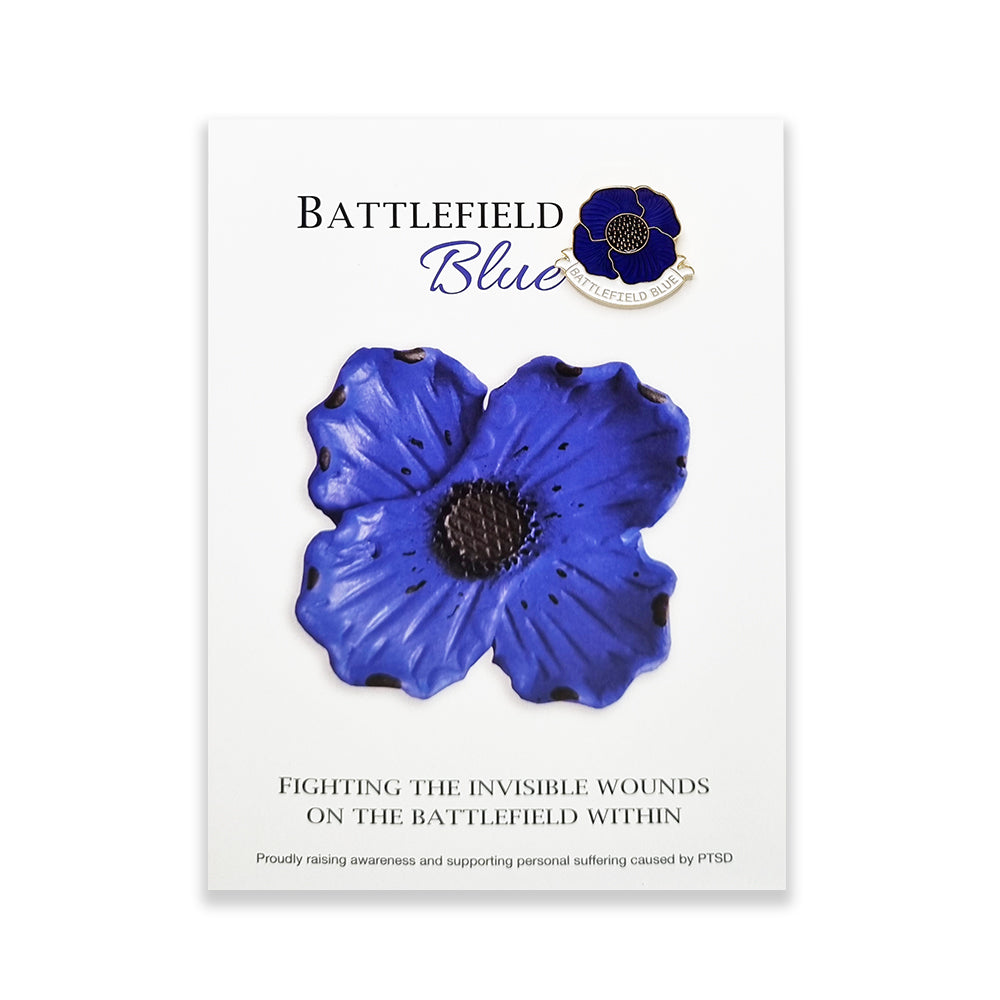 Greeting card and lapel pin: Battlefield Blue