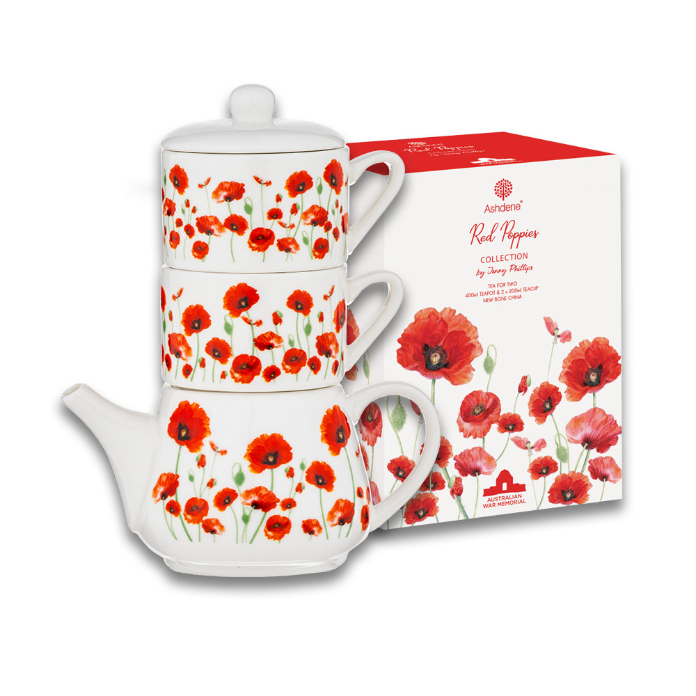 Tea-for-Two set: Red Poppies collection