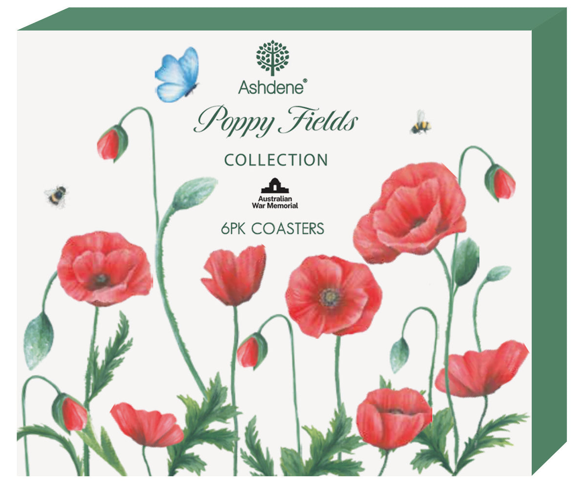 Poppy Fields 6pk Coaster
