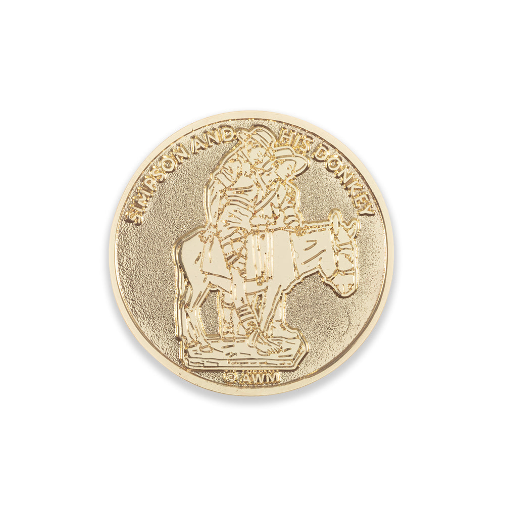 Commemorative token: Simpson and his donkey