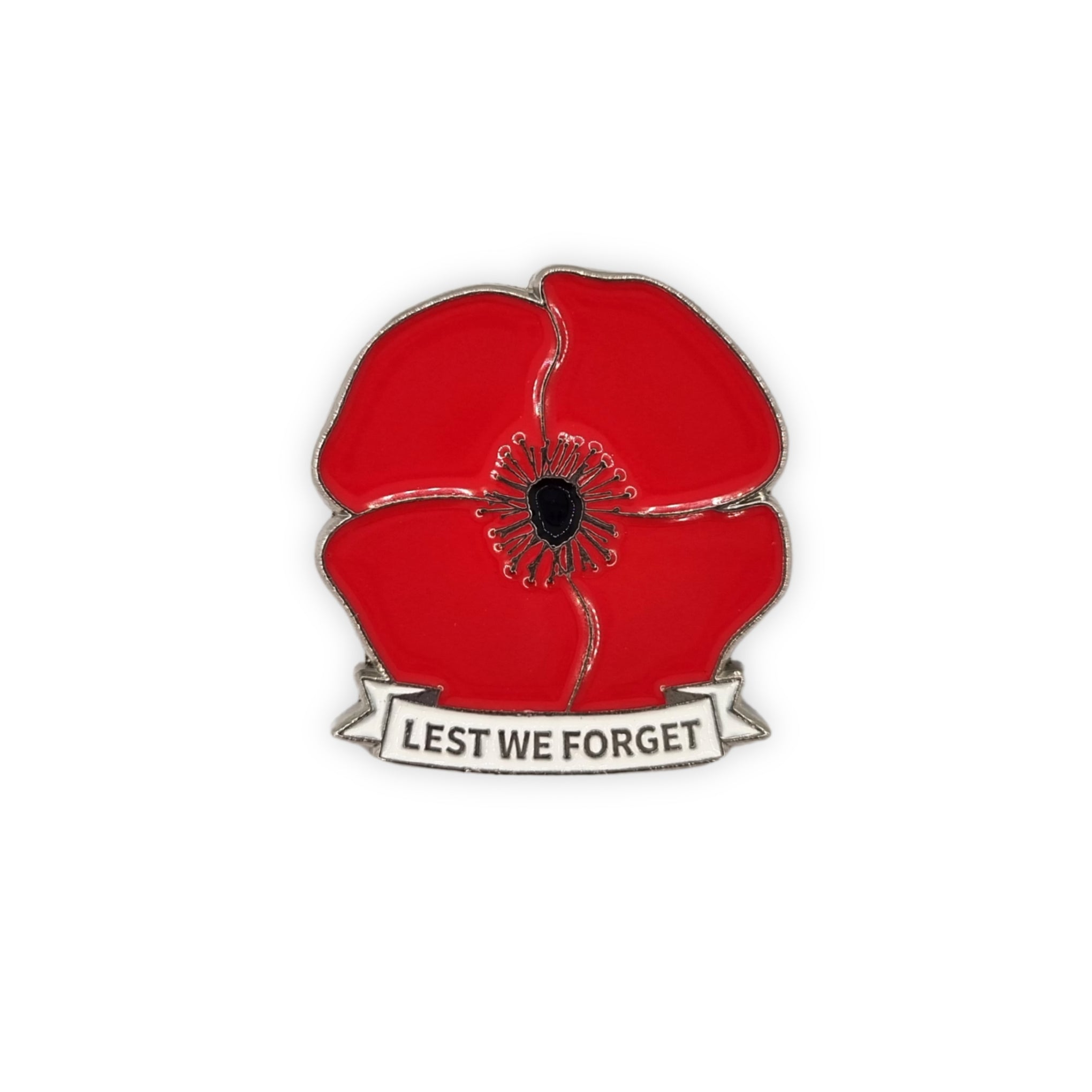 Lapel Pin: Red Poppy - Lest We Forget