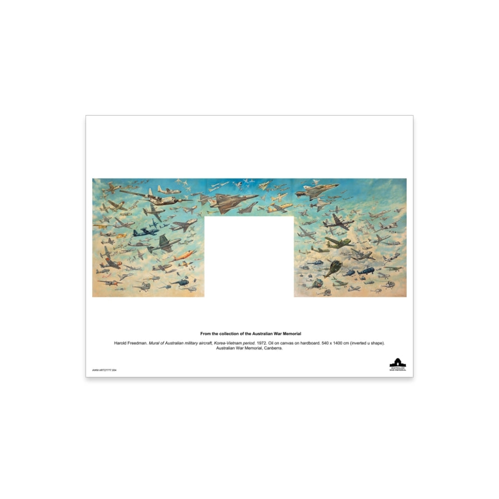 Print: Mural of Australian military aircraft, Korea-Vietnam period