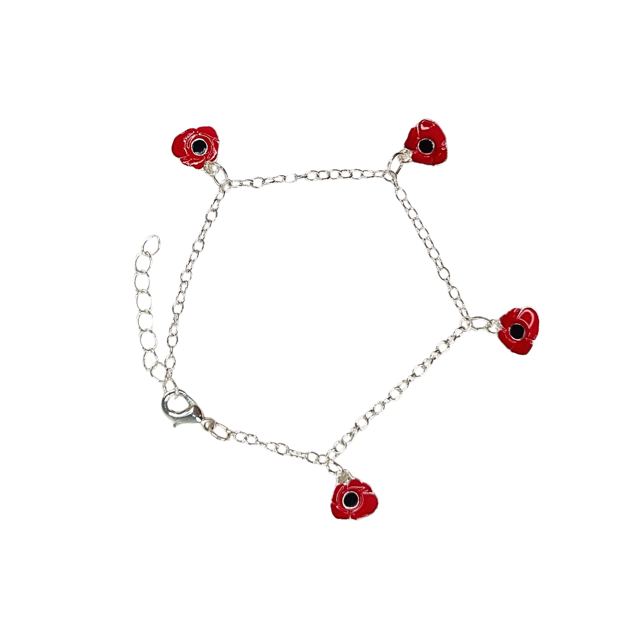 Bracelet: Poppy Charm Bracelet, silver-plated