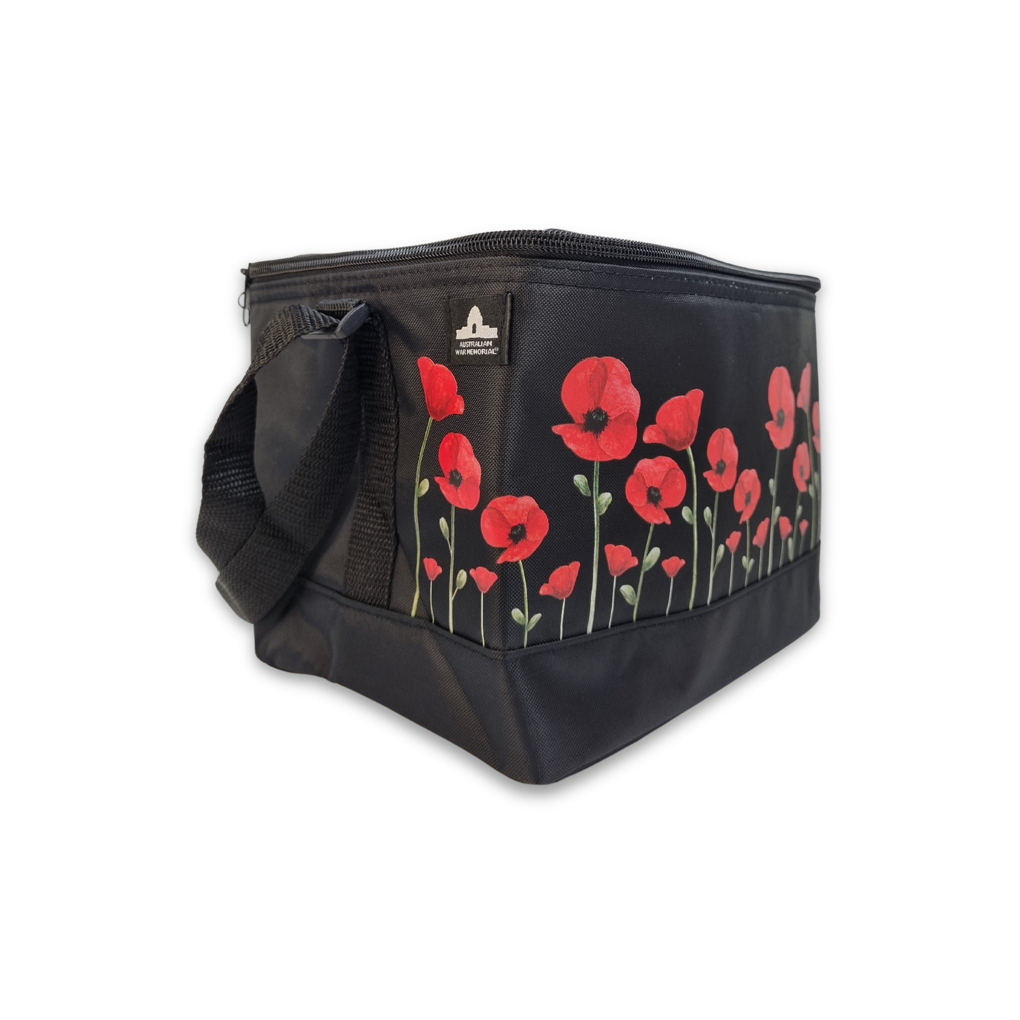 Lunch bag: Poppies - black