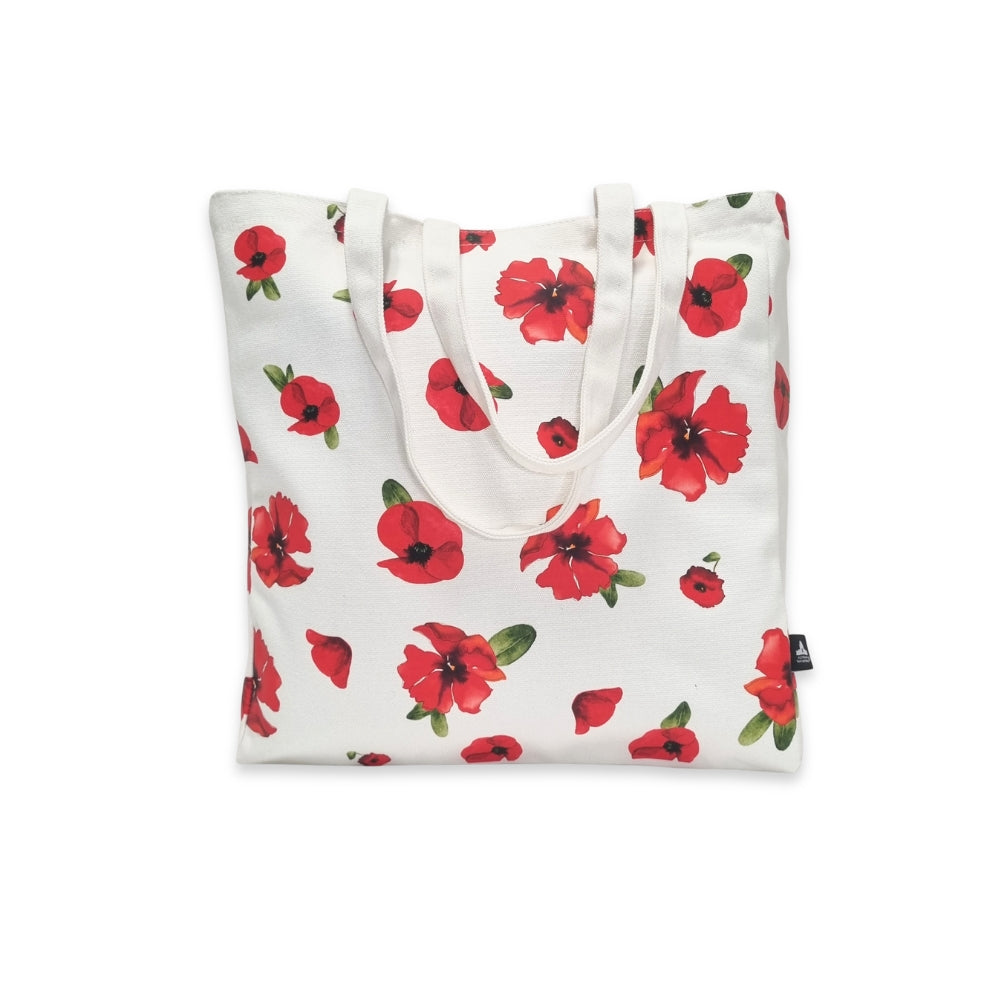 Tote bag: Poppies - White