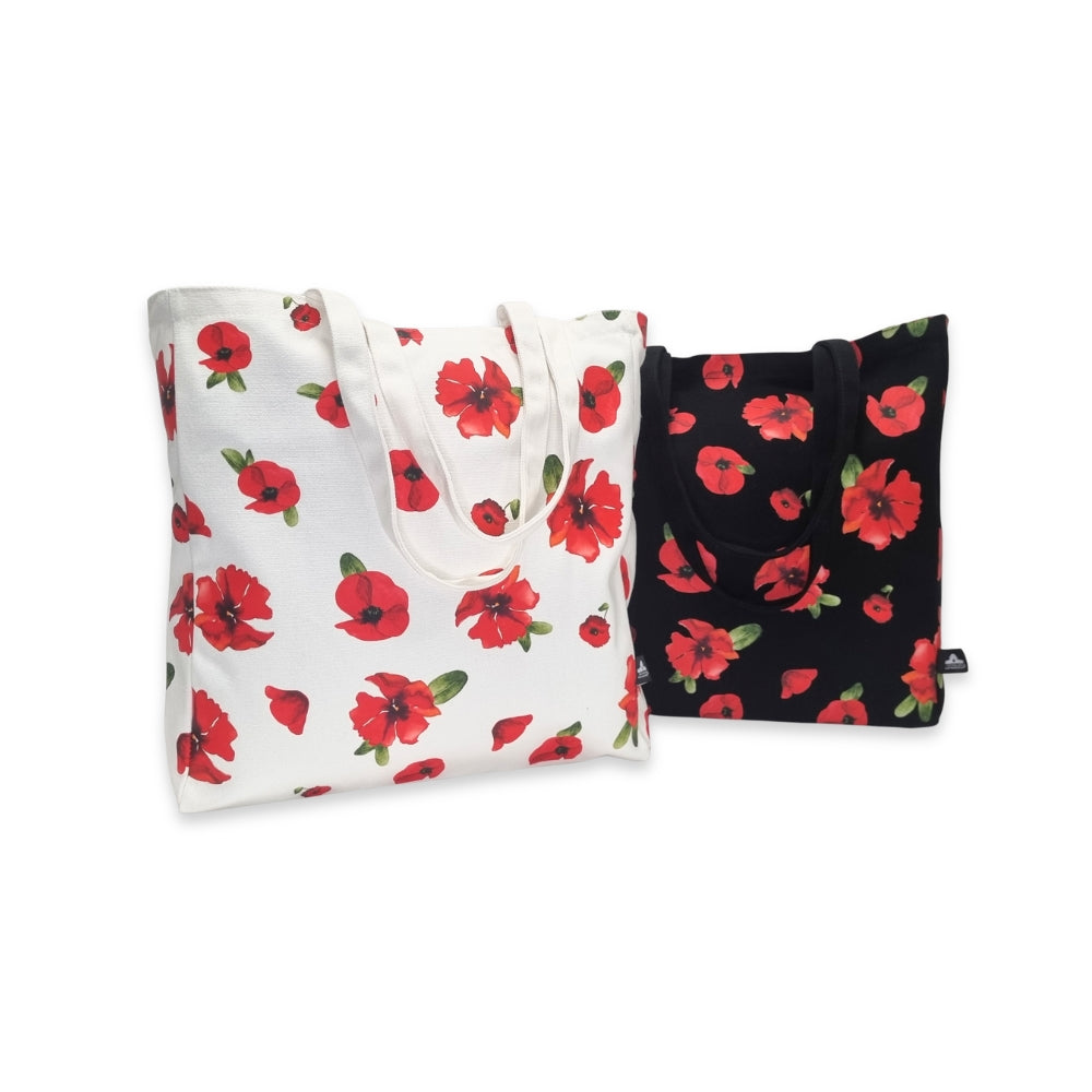 Tote bag: Poppies - White