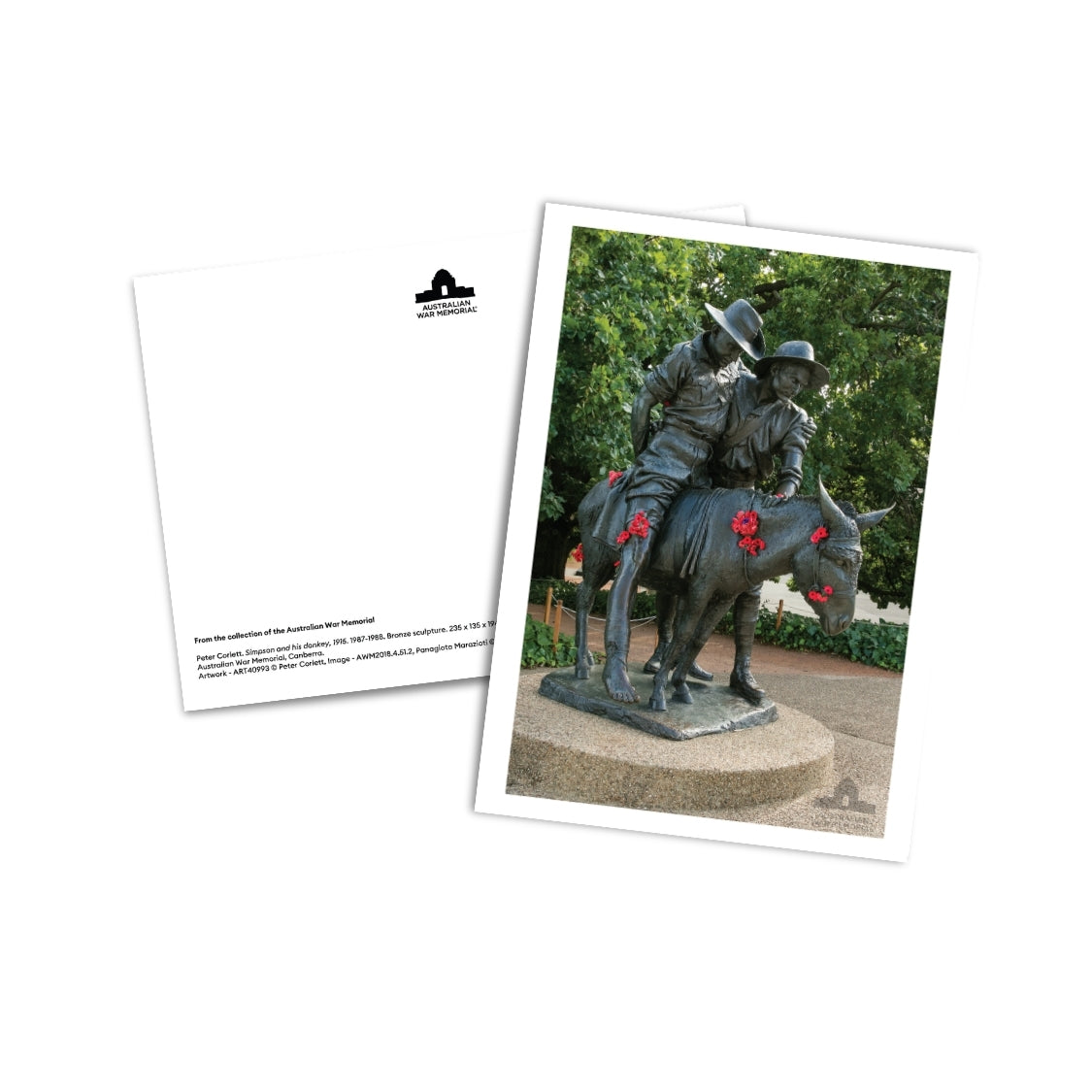 Postcard: Simpson and his donkey, 1915