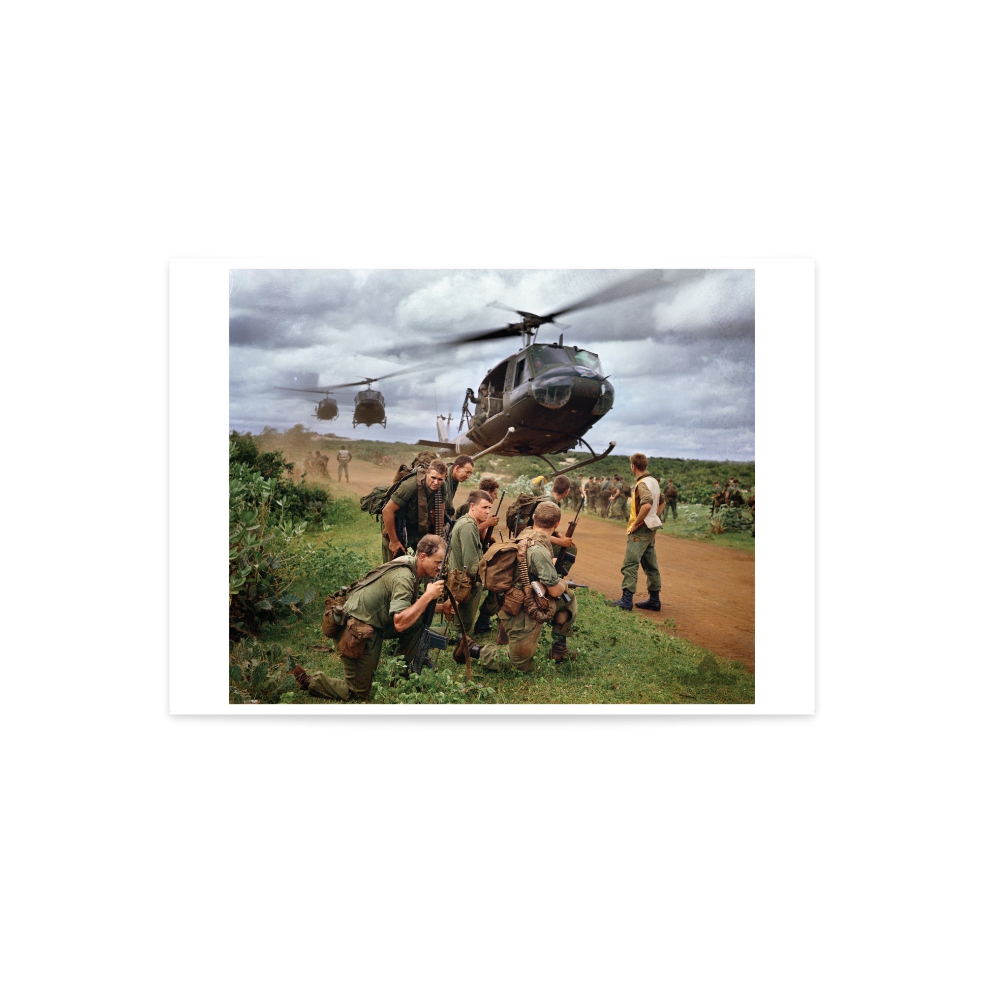 Print, A3: Members of 5 Platoon, B Company, 7RAR, waiting for an Iroquois