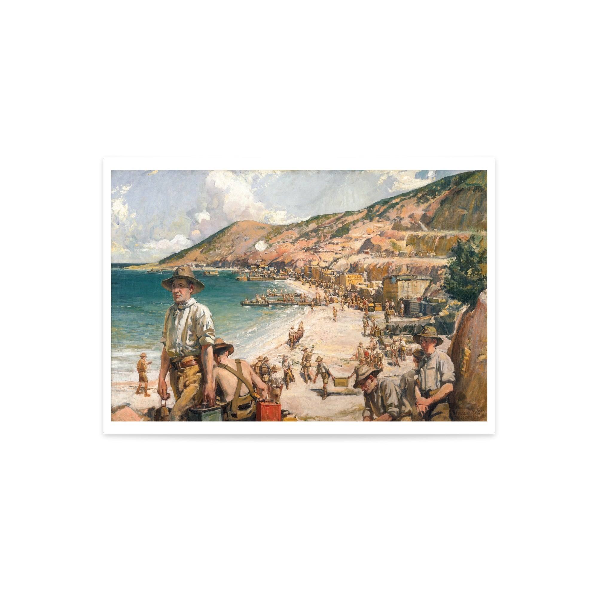 Print, A3: The beach at Anzac