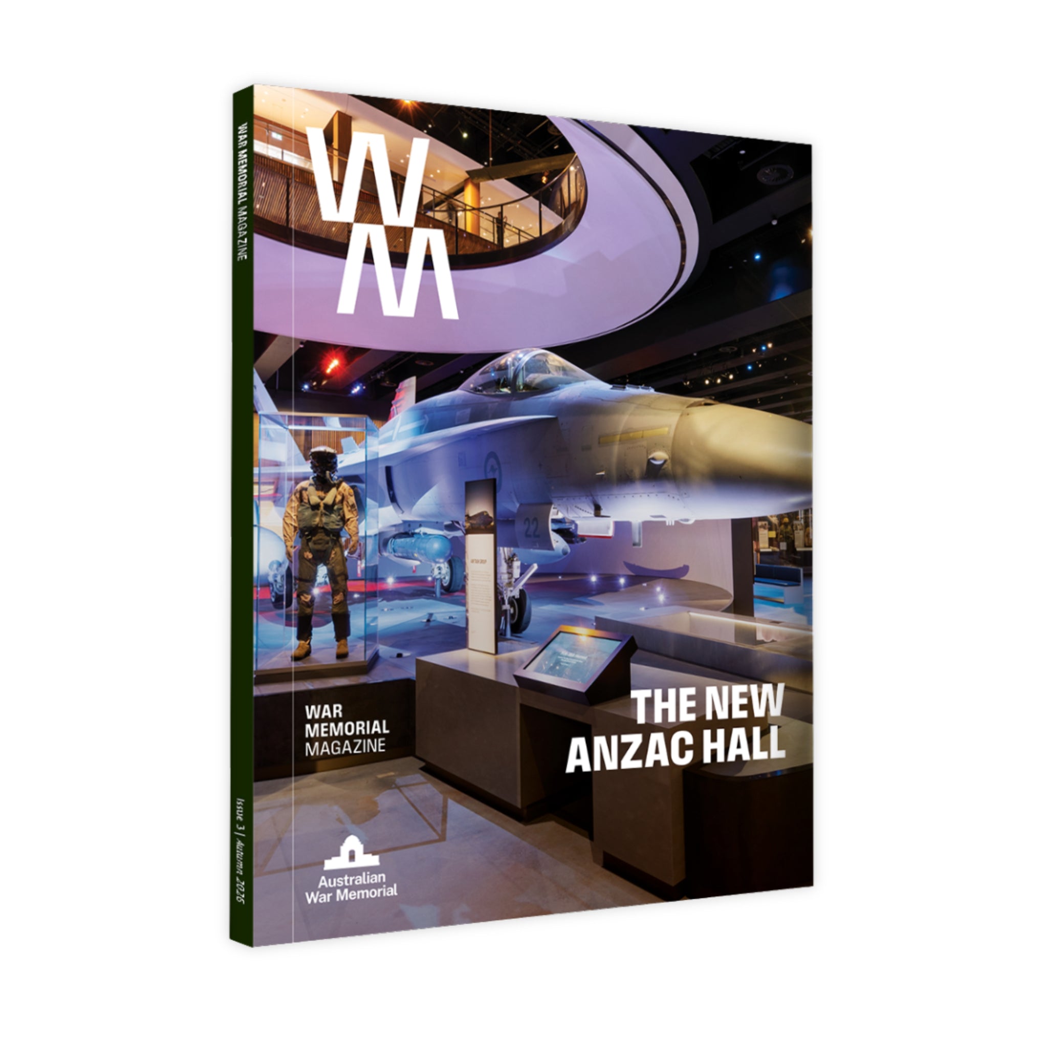 Cover of WM: War Memorial Magazine - Issue 3, featuring the title "The New Anzac Hall". Magazine shown on 3/4 angle.