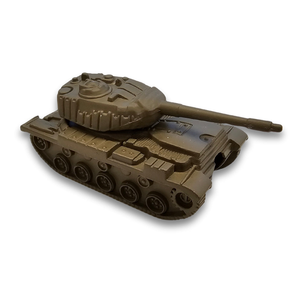 Toy tank model on a white background