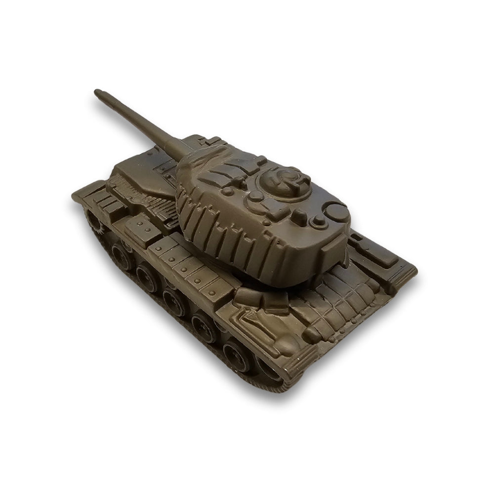 Toy tank model on a white background