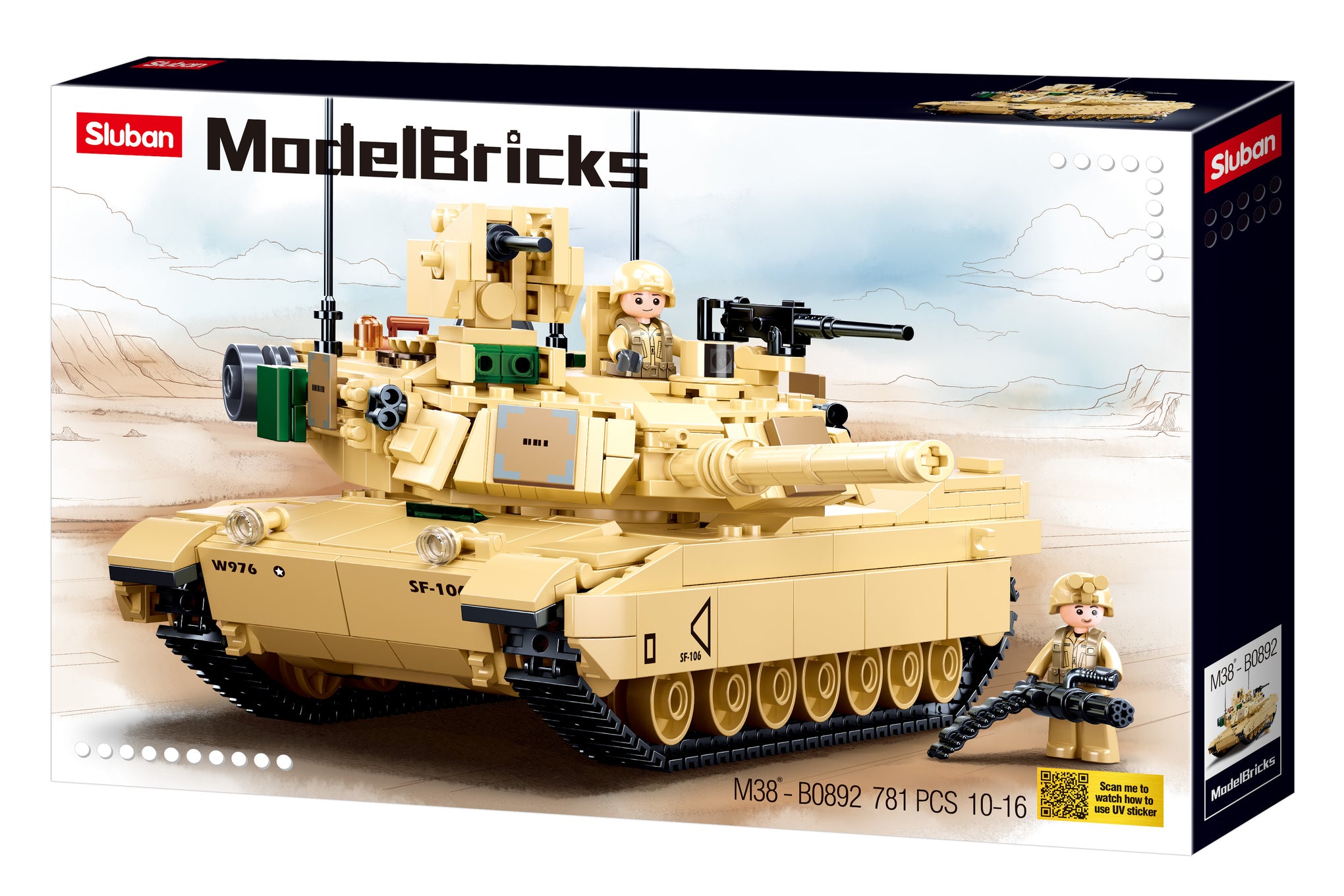 Brick set: M1A2 V2 Abrams tank