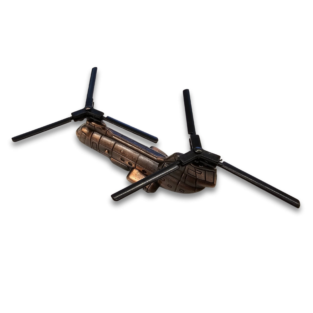Model helicopter on white background