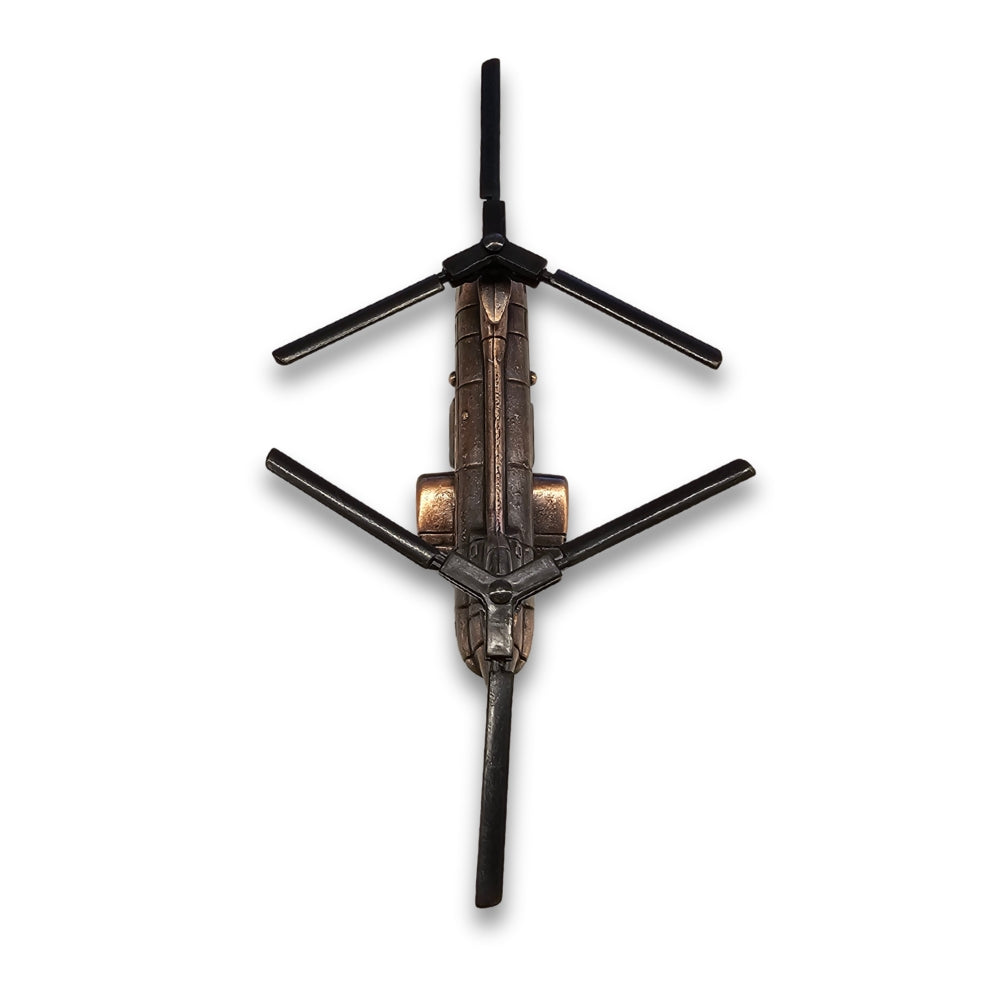 Model helicopter on white background