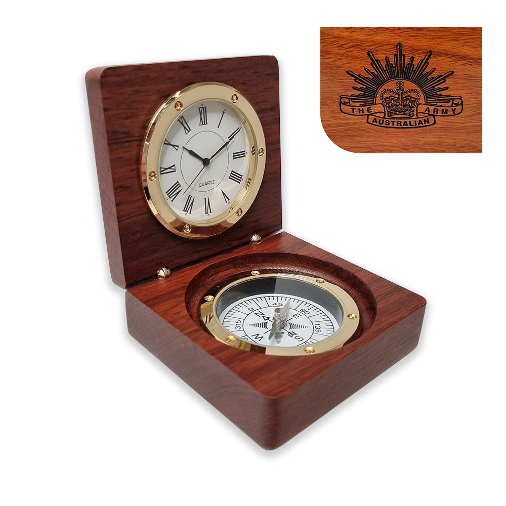 Australian Army Clock and Compass Desk Set – Australian War Memorial