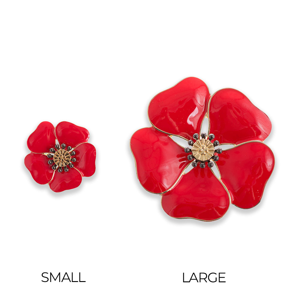 Large poppy store brooch