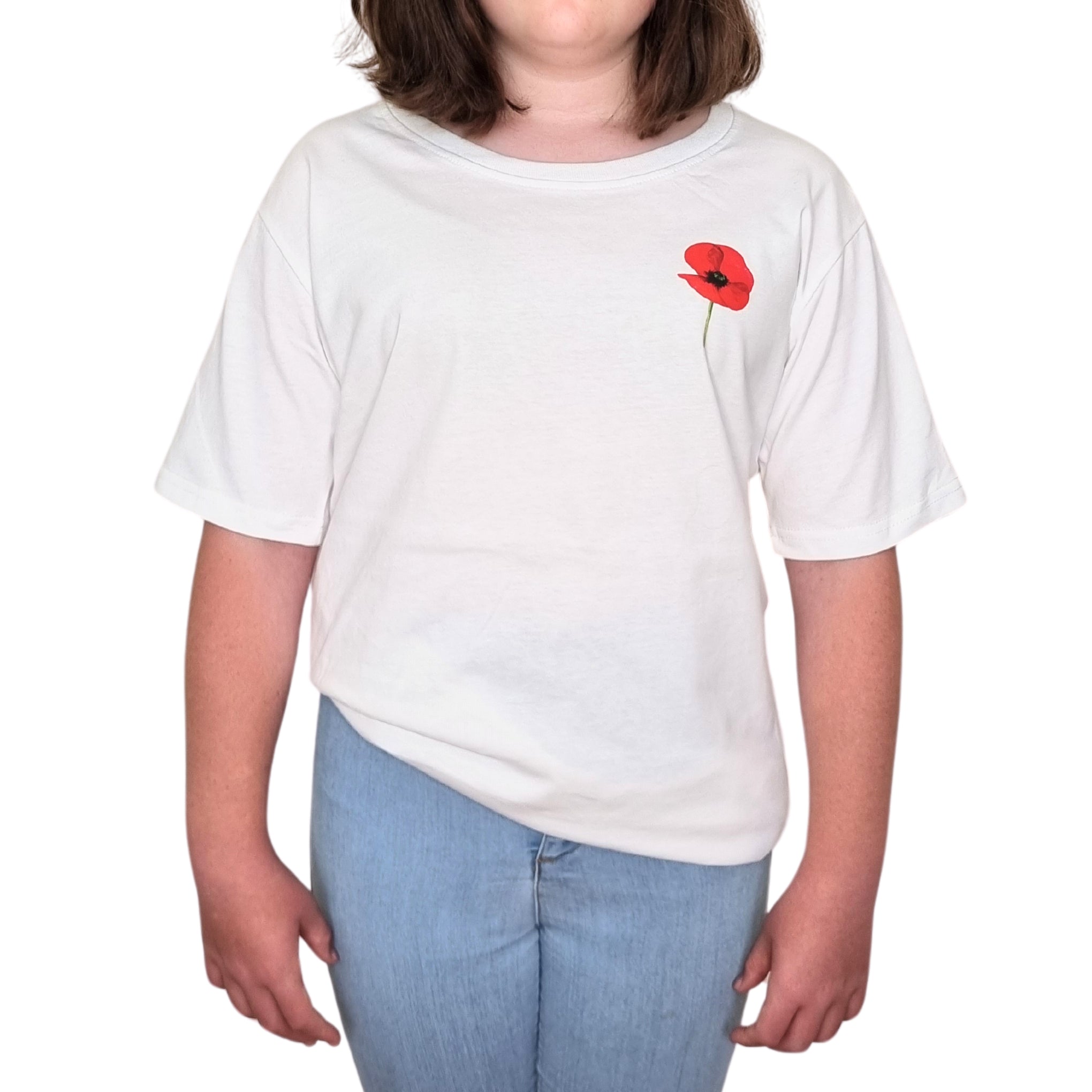 T-shirt: Poppies - white [ladies]