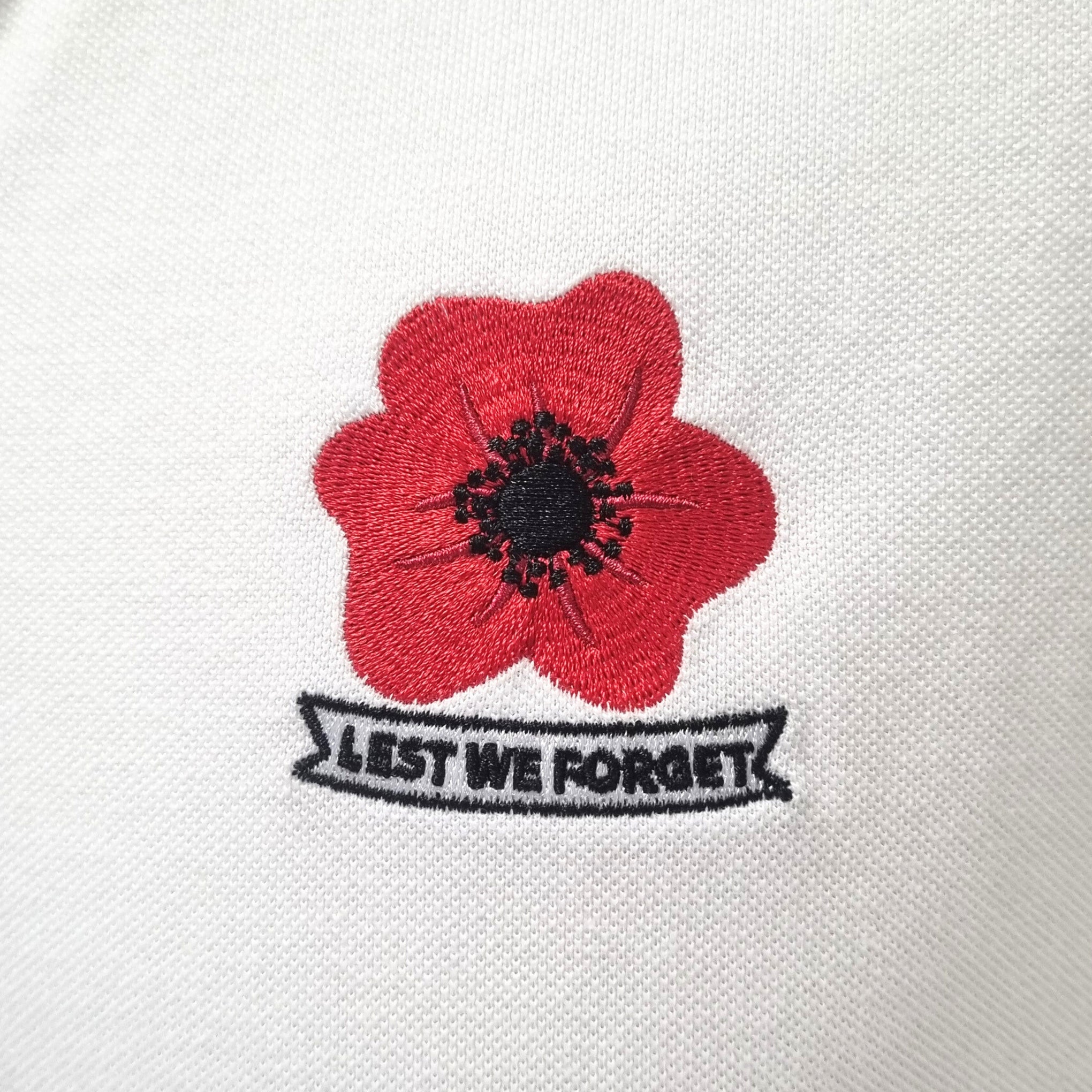 Polo Shirt: Poppies - White