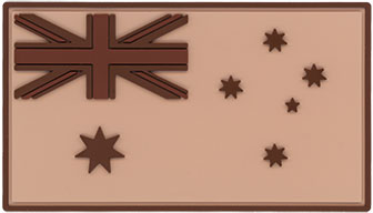 Patch, vinyl: Australian Flag (brown/tan)