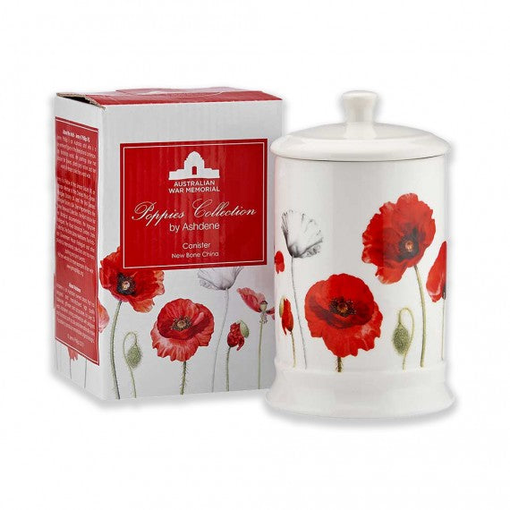 Canister: poppies collection, red