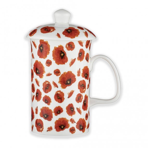 Mug and infuser: Red Poppies collection