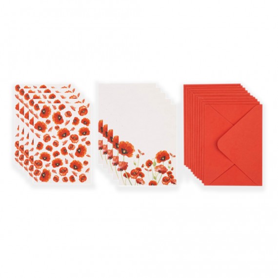 Greeting cards: Red Poppies collection [10 pack]