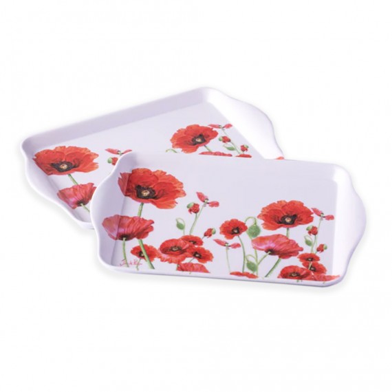 Scatter trays: Red Poppies collection [set of 2]