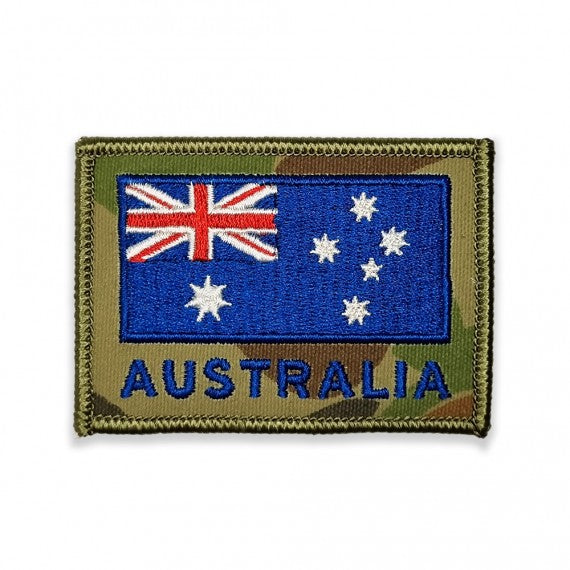 Patch, cloth: Australian flag, camouflage
